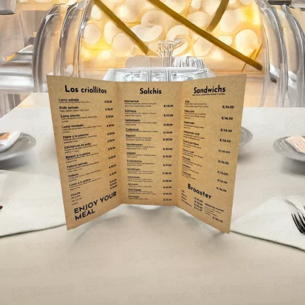cartas para restaurante